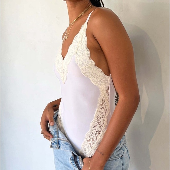 FREE PEOPLE x HAH Back Off Bodysuit In Blanc - Picture 3 of 5